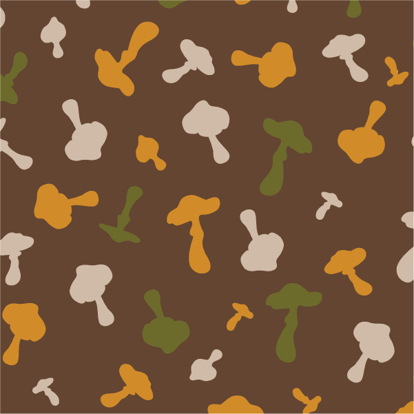 Surface pattern featuring mushrooms